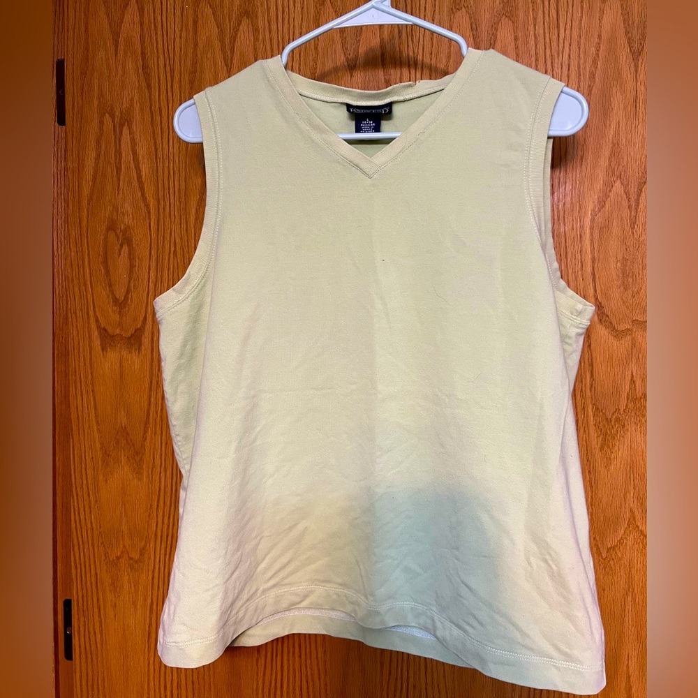 V-neck sleeveless tank in light green